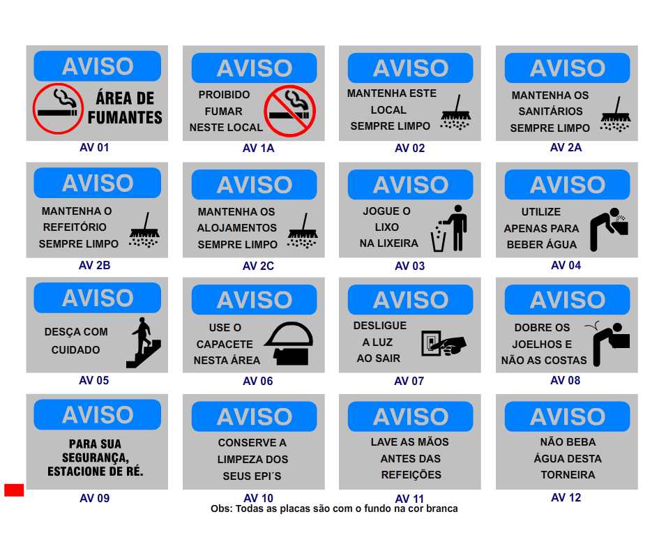 Placas de aviso
