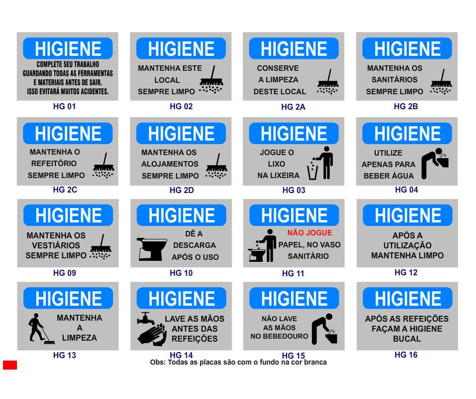 Placas de higiene